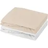 Image de Lot Alèse Imperméable Et Drap-housse Bébé En Coton Beige 60x120x15 Cm