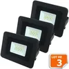 Image de Lampesecoenergie   Lot De 3 Projecteurs Led 10w Noir 6000k Ip65   Éclairage Extérieur   Angle De Diffusion 120°   Lumens 800 Pour Espaces Extérieurs