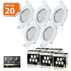 Image de Lampesecoenergie   Pack De 20 Spots Led Dimmables 7w Équivalent 56w   Blanc Chaud 3000k   Fixation Gu10   Angle De Diffusion 120°