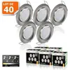 Image de 40 Spots Led 3-step Dimmable Sans Variateur 7w Eq.56w Blanc Chaud Finition Alu Brossé