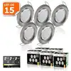 Image de 15 Spots Led 3-step Dimmable Sans Variateur 7w Eq.56w Blanc Neutre Finition Alu Brossé