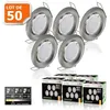 Image de 50 Spots Led 3-step Dimmable Sans Variateur 7w Eq.56w Blanc Neutre Finition Alu Brossé
