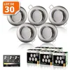 Image de 30 Spots Led 3-step Dimmable Sans Variateur 7w Eq.56w Blanc Chaud Orientable Finition Alu Brossé