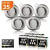 Image de 35 Spots Led 3-step Dimmable Sans Variateur 7w Eq.56w Blanc Chaud Orientable Finition Alu Brossé