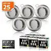 Image de 25 Spots Led 3-step Dimmable Sans Variateur 7w Eq.56w Blanc Neutre Orientable Finition Alu Brossé