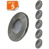 Image de 5 Spots Led Encastrables Alu Brossé Etanche Ip44 Pour Salle De Bain Blanc Chaud