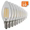 Image de Lampesecoenergie   Lot De 10 Ampoules Led E14 Flamme Filament 4w   Blanc Chaud 2700k   Angle De Diffusion 330°   470 Lumens