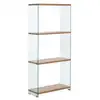 Image de Meubletmoi - Bibliothèque H. 164 Cm En Verre Trempé Et 3 Étagères Décor Chêne - Ice