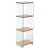 Image de Meubletmoi - Bibliothèque H. 125 Cm En Verre Trempé Et 3 Étagères Décor Chêne - Ice