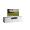 Image de Meubletmoi - Meuble Tv 170 Cm Blanc Laqué Et Mat 2 Portes 1 Tiroir - Pure