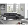 Image de Bestmobilier - Milan - Canapé D'Angle Réversible - 4 Places - Convertible Avec Coffre - En Simili Et Tissu