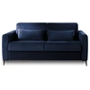 Image de Lisa Design Owen - canapé 3 places convertible express couchage quotidien 140 cm matelas 12 cm en velours , Bleu nuit