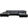 Image de Lisa Design Vermont - canapé panoramique d'angle droit - 7 places - XXL , Noir / Gris