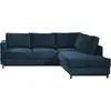 Image de Lisa Design Jake - canapé d'angle droit - convertible - 5 places - en velours côtelé , Bleu Ardoise