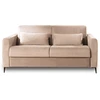 Image de Lisa Design Owen - canapé 3 places convertible express couchage quotidien 140 cm matelas 12 cm en velours , Beige