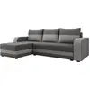 Image de Best Mobilier Harvey - Canapé d'angle réversible 4 places convertible avec coffre en tissu bicolore , Gris