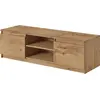 Image de Best Mobilier Robin - meuble TV - 2 portes et 2 niches - 120 cm , Noir / Bois et Bois