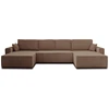 Image de Best Mobilier Dellia - canapé panoramique en U - 7 places - convertible - avec coffre - en velours côtelé , Taupe