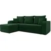 Image de Best Mobilier Harvey - Canapé d'angle réversible 4 places convertible avec coffre en velours , Vert