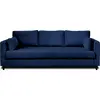 Image de Lisa Design Anna - canapé droit 3 places convertible avec poche en velours , Bleu nuit