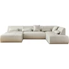 Image de Lisa Design Onyx - canapé panoramique d'angle droit 7 places - en tissu , Beige