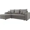Image de Best Mobilier Harvey - Canapé d'angle réversible 4 places convertible avec coffre en tissu , Gris clair