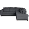 Image de Best Mobilier Aubepine - canapé d'angle réversible 5 places - convertible avec coffre - en velours côtelé , Gris Anthracite