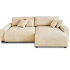 Image de Lisa Design Pivoine - canapé d'angle réversible - 4 places - convertible avec coffre - en velours côtelé , Beige