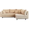 Image de Lisa Design Rune - canapé d'angle droit - 4 places - avec pouf d'appoint - en velours côtelé , Beige