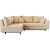 Image de Lisa Design Rune - canapé d'angle gauche - 4 places - avec pouf d'appoint - en velours côtelé , Beige
