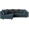 Image de Lisa Design Rune - canapé d'angle gauche - 4 places - avec pouf d'appoint - en velours côtelé , Bleu nuit