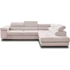 Image de Best Mobilier Zaria - canapé d'angle droit - convertible avec coffre et têtières réglables - 5 places - en velours côtelé , Beige