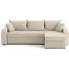 Image de Best Mobilier Valos - canapé d'angle réversible - 4 places - convertible avec coffres - en velours côtelé , Beige