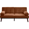Image de Best Mobilier Philae - canapé convertible clic-clac 2 places - velours côtelé , Terracotta