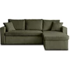 Image de Best Mobilier Cyrus - canapé d'angle réversible 4 places - convertible avec coffre - en velours côtelé , Vert