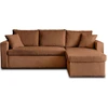 Image de Best Mobilier Cyrus - canapé d'angle réversible 4 places - convertible avec coffre - en velours côtelé , Terracotta