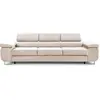 Image de Best Mobilier Pablo - canapé 3 places - convertible avec têtières réglables - en velours , Beige