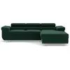 Image de Best Mobilier Pablo - canapé d'angle droit - 6 places - convertible avec coffre et têtières réglables - en velours , Vert