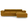 Image de Best Mobilier Pablo - canapé d'angle droit - 6 places - convertible avec coffre et têtières réglables - en velours , Jaune
