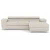 Image de Best Mobilier Pablo - canapé d'angle droit - 6 places - convertible avec coffre et têtières réglables - en velours , Beige