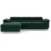 Image de Best Mobilier Pablo - canapé d'angle gauche - 6 places - convertible avec coffre et têtières réglables - en velours , Vert