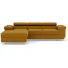 Image de Best Mobilier Pablo - canapé d'angle gauche - 6 places - convertible avec coffre et têtières réglables - en velours , Jaune