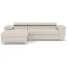 Image de Best Mobilier Pablo - canapé d'angle gauche - 6 places - convertible avec coffre et têtières réglables - en velours , Beige