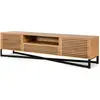 Image de Lisa Design Medellin - meuble TV - bois et noir - 2 portes, 1 tiroir et 1 niche - 200 cm , Bois / Noir