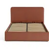 Image de Best Mobilier Goyave - lit coffre - 140x190 - en velours côtelé - sommier inclus , Terracotta