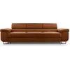 Image de Best Mobilier Pablo - canapé 3 places - convertible avec têtières réglables - en velours côtelé , Terracotta