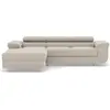 Image de Best Mobilier Pablo - canapé d'angle gauche - 6 places - convertible avec coffre et têtières réglables - en velours côtelé , Beige