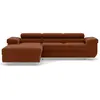 Image de Best Mobilier Pablo - canapé d'angle gauche - 6 places - convertible avec coffre et têtières réglables - en velours côtelé , Terracotta
