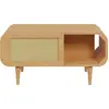 Image de Best Mobilier Mathilde - table basse - effet bois et cannage - 1 niche - 100 cm , Bois