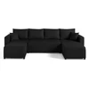Image de Best Mobilier Regala - canapé panoramique - 7 places - convertible avec coffre - en tissu , Noir